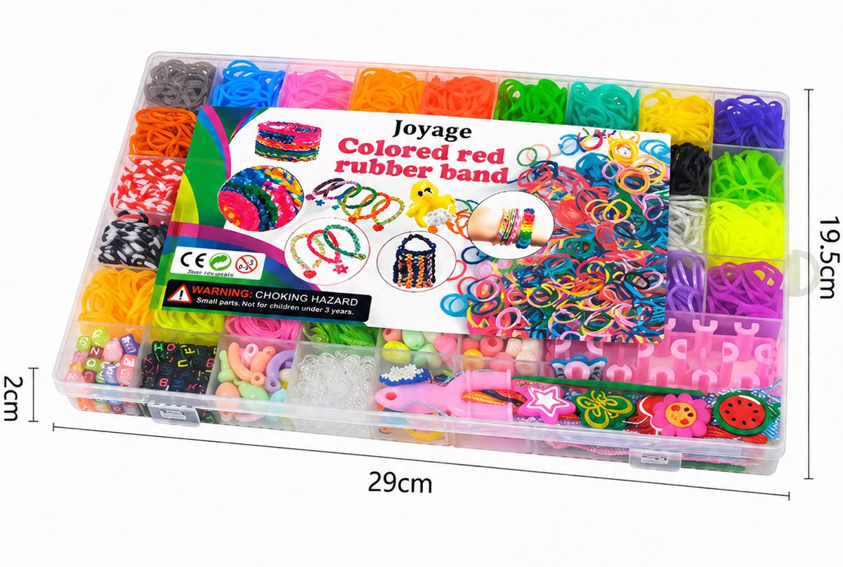 Joyage Armbandjes maken meisjes – 40 kleuren - Loombandjes set - Armbandjes maken kind knutselpakket meisjes speelgoed meisje 6 jaar 7 jaar 8 jaar 9 jaar Knutselen bracelet making kit Sieraden maken meisjes Armbanden maken kinderen knutselen meisjes — afbeelding 3