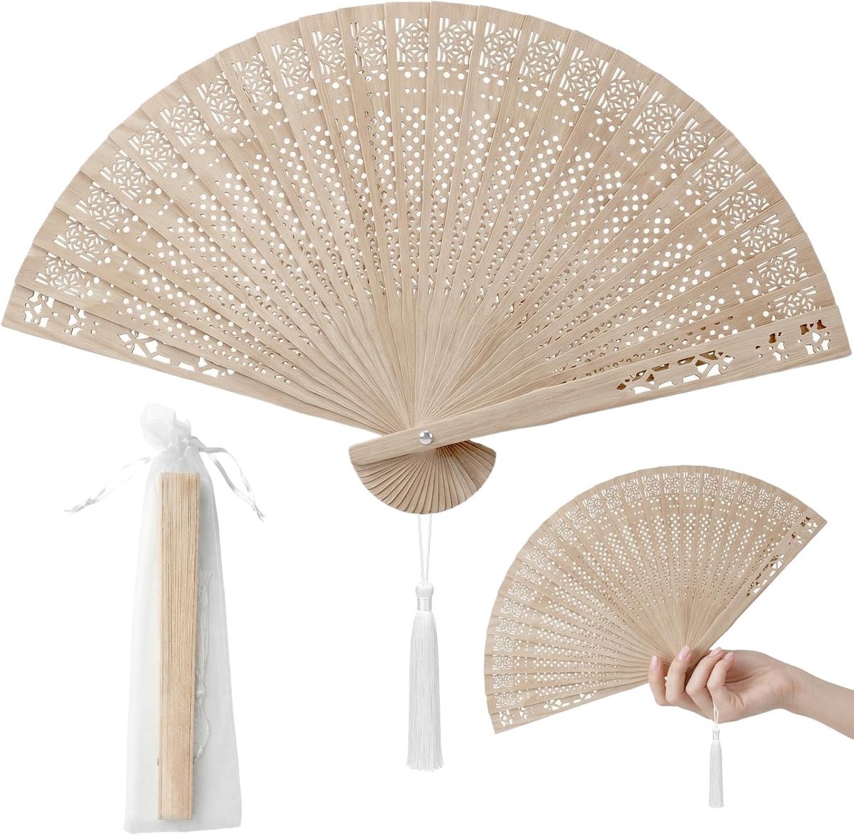 Handwaaier - Spaanse Handwaaier - Verkoeling Waaiers voor Zomerse Themperatuur - Waaier Festival - Chinese Waaier - Festival Waaier - Verkoelend - Handventilator - Tegen Opvliegers - 1 Stuk - Honingraatstructuur - van Imperatoris