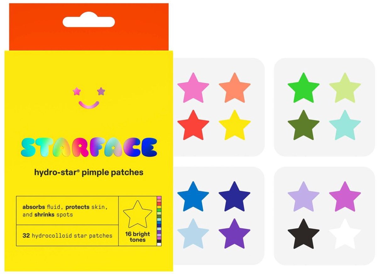 Starface Hydro-Star Play Pack Puistjespleisters - 32 stuks: Veganistisch, voor gebruik op het gezicht, geurloos