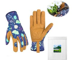 Tuinhandschoenen voor dames - Doorn- en snijbestendig, ideaal voor graven, planten en snoeien - Duurzaam en ademend leer - Maat M