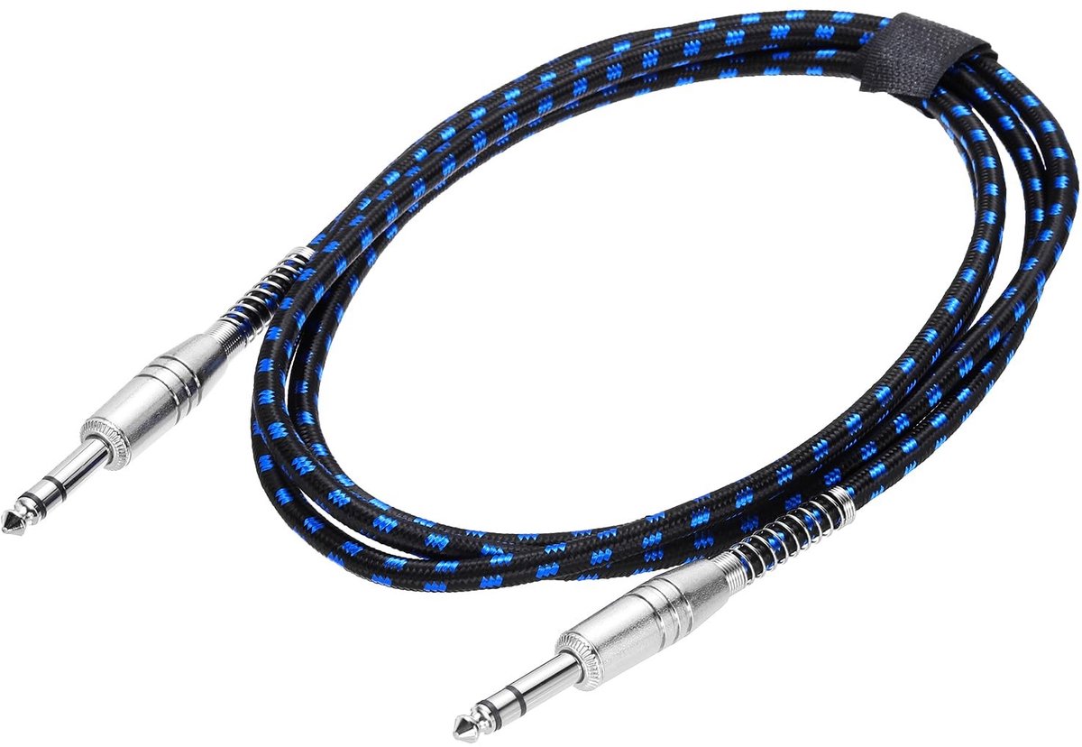 Allecto - Guitar Instrument Kabel - 1/4 Inch Jack - Geschikt voor Gitaar en Bass - 6 Feet - Zwart-Blauw - Professionele Geluidsverbinding - Perfect...