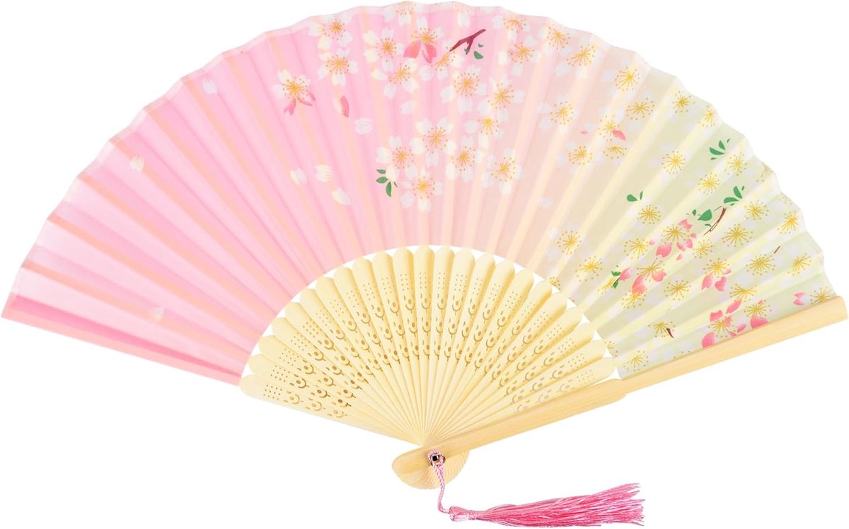 Handwaaier - Spaanse Handwaaier - Verkoeling Waaiers voor Zomerse Themperatuur - Waaier Festival - Chinese Waaier - Festival Waaier - Verkoelend - Handventilator - Tegen Opvliegers - 1 Stuk - Roze - van Imperatoris