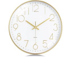 GELLDG Wandklok - Lautloze Quartz Wanduhr - 30cm Diameter - Eenvoudig Design met Batterijaandrijving - Geschikt voor Woonkamer Keuken en Kantoor - Plastic Behuizing - Modern en Makkelijk Leesbaar