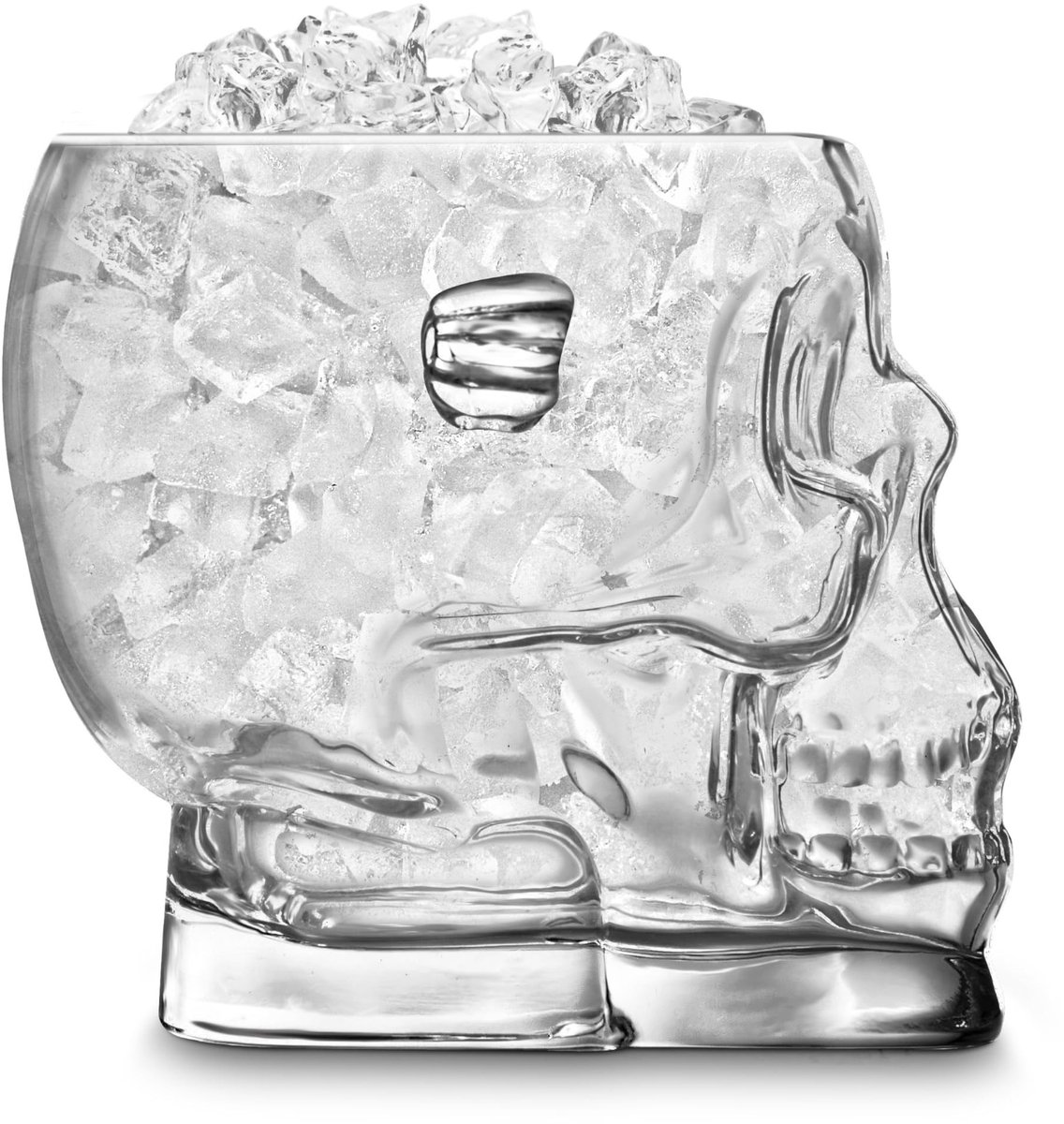 Allecto - Skull Ice Bucket - Novelty Ice Bucket - Uniek design - Transparant - Perfect voor feesten - Gemaakt van glas - 1.6 liter