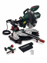 Parkside Verstek en Trekzaag 2000 W - Toerental: 0 - 4800 tpm - Verstekhoek: -45 - 45° - Traploos Kantelbare Zaagkop (0° tot 45°) - Verstek continu of met vast hoeken in te stellen - Eenvoudig hanteerbare afkortzaag