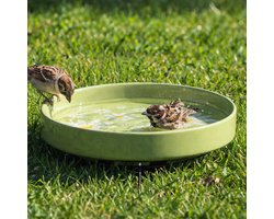 Vogelbad keramiek (Madeliefje) | Vorstbestendig tot -10°C | Inclusief metalen standaard | Diameter van 30 cm | Geschikt voor grote en kleine vogels