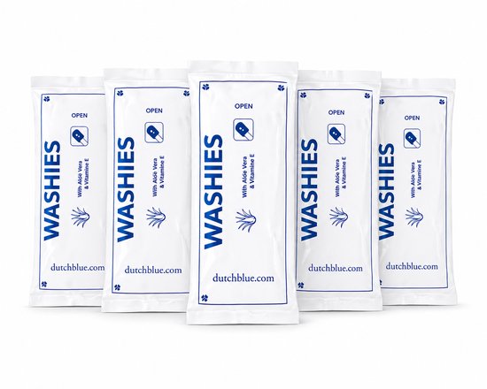 Dutchblue® WASHIES 5x8 – Vochtige Washandjes –40 stuks – Reinigen zonder water – Aloë Vera & Vitamine E