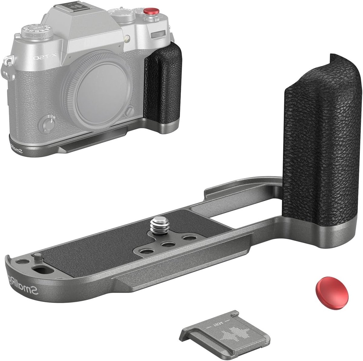 L-vormige handgreep voor FUJIFILM X-T50, met snelle ontgrendeling, hot shoe cover en comfortabele grip, Charcoal Silver - 4712