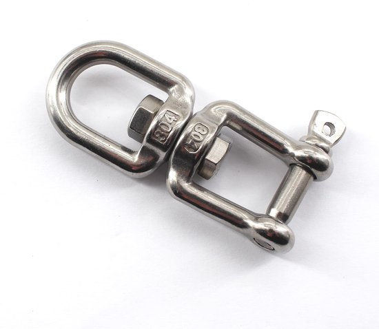 Dailygoods- Swivel Ring 2 Stuks - M8 Oogkaak Beugel - 360° Draaibare Ring - Roestvrij Staal - Max Belasting 470KG - Duurzaam en Stevig - Ooghaak van Dailygoods — afbeelding 5