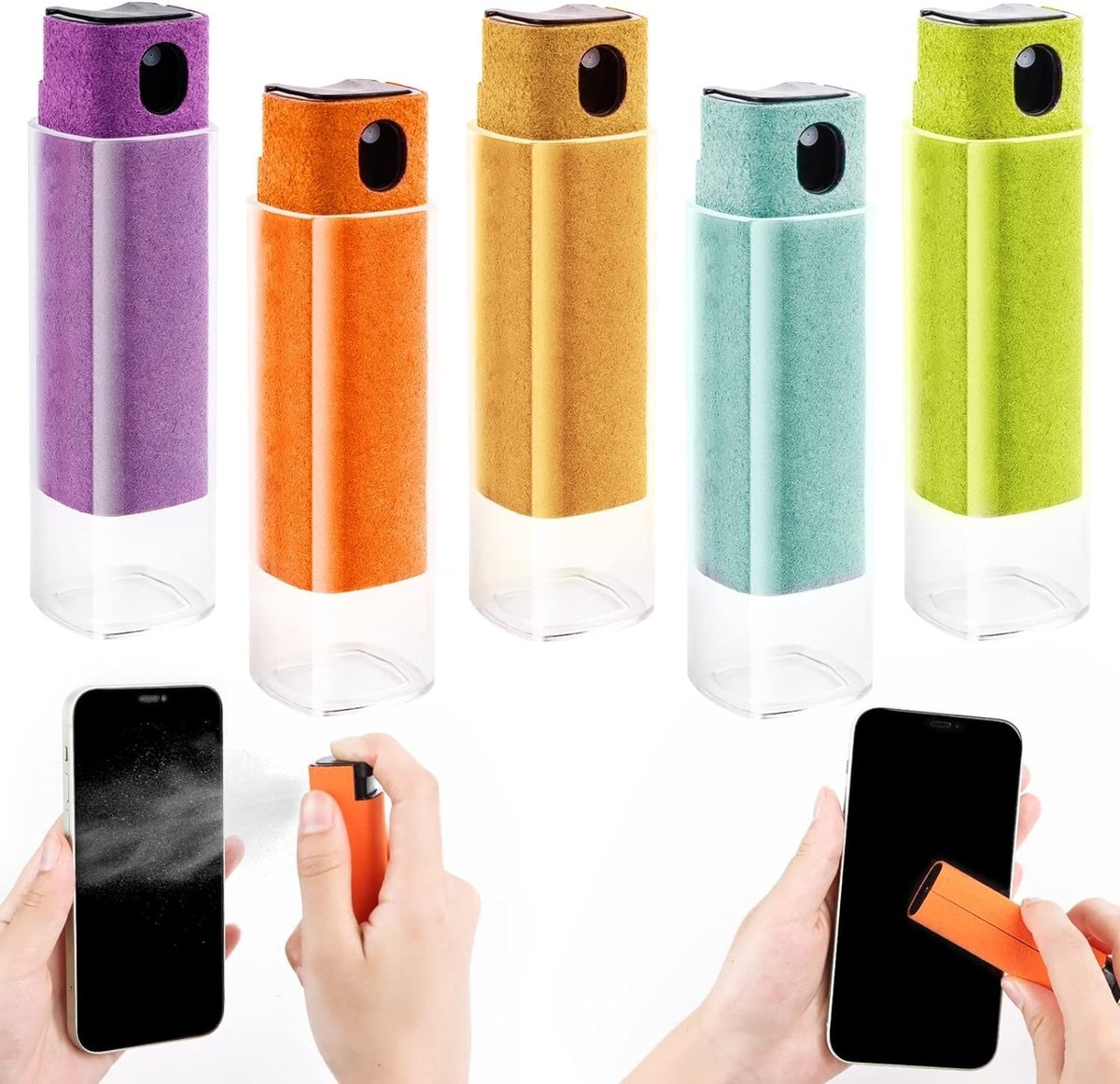 MTTProducts - Screen Cleaner - Reusable Screen Cleaner - All-in-One zonder vloeistof - Set van 5 - Geschikt voor smartphone, tablet en autoscherm - Com...