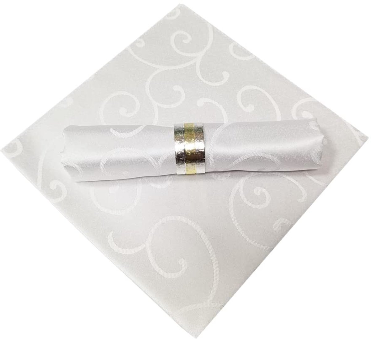 Set van 4 Witte Polyester Tafelservetten - Wasbaar en Herbruikbaar - 48x48 cm