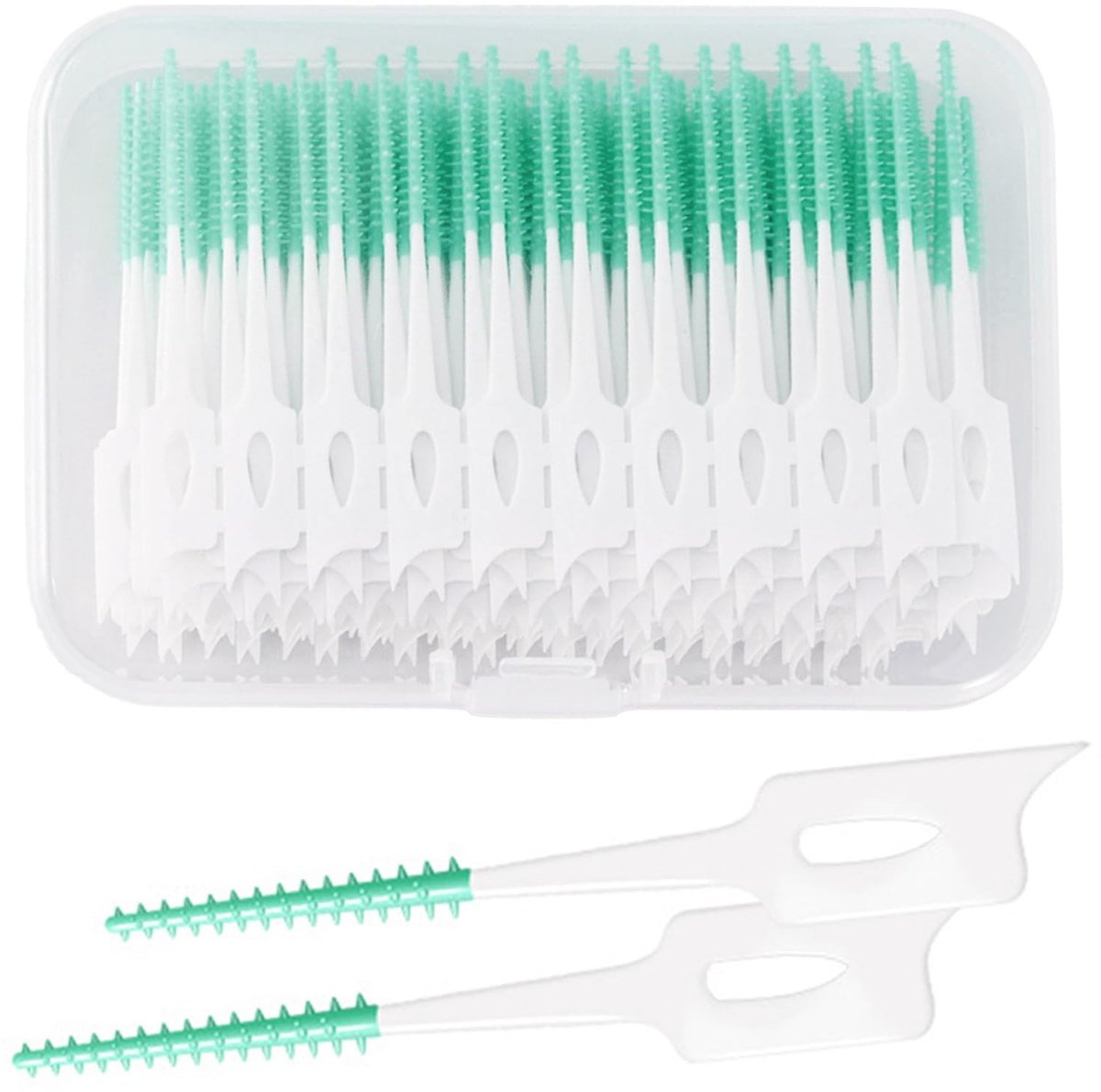 MTTProducts - Interdental Brushes - 100 Stuks - Effectieve Tandenreiniging - Lichtgroen - Tandenborstels - Voor Gezin - Dagelijks Gebruik