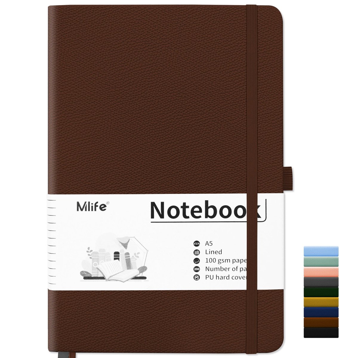 MTTProducts - A5 Notitieboek - Dikke Papierkwaliteit - PU Hardcover - Bruin - Geschikt voor Kantoor en School - 200 Pagina's