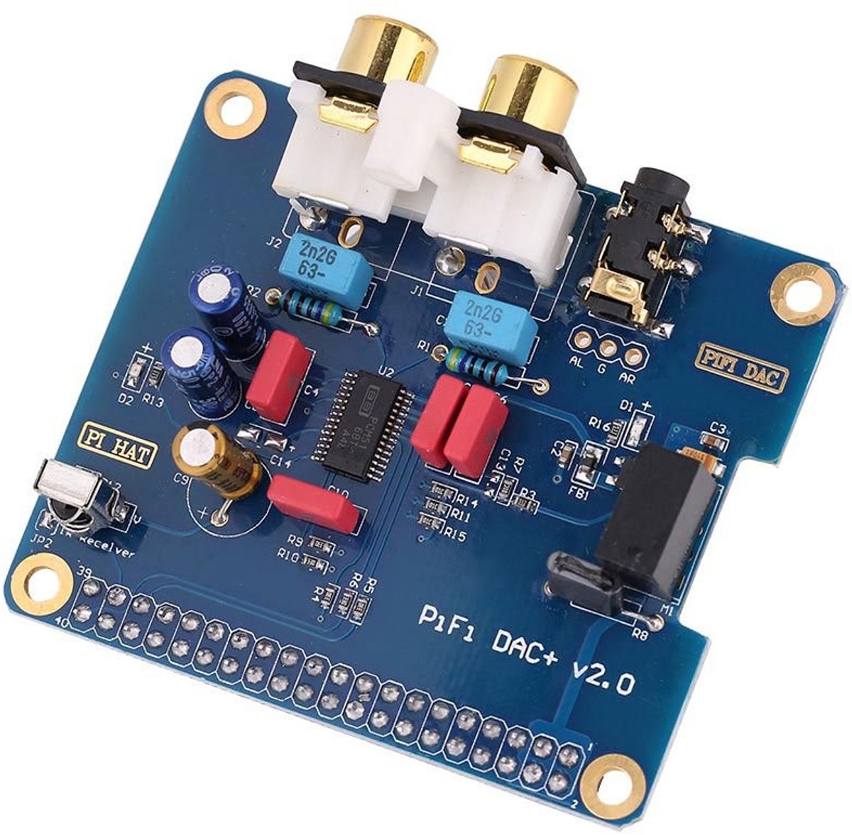 Byshayne - HiFi Digitale Audio Soundkaart - Voor Raspberry Pi - I2S Interface - Ondersteunt 384KHz - Geschikt voor Speakers en Koptelefoons