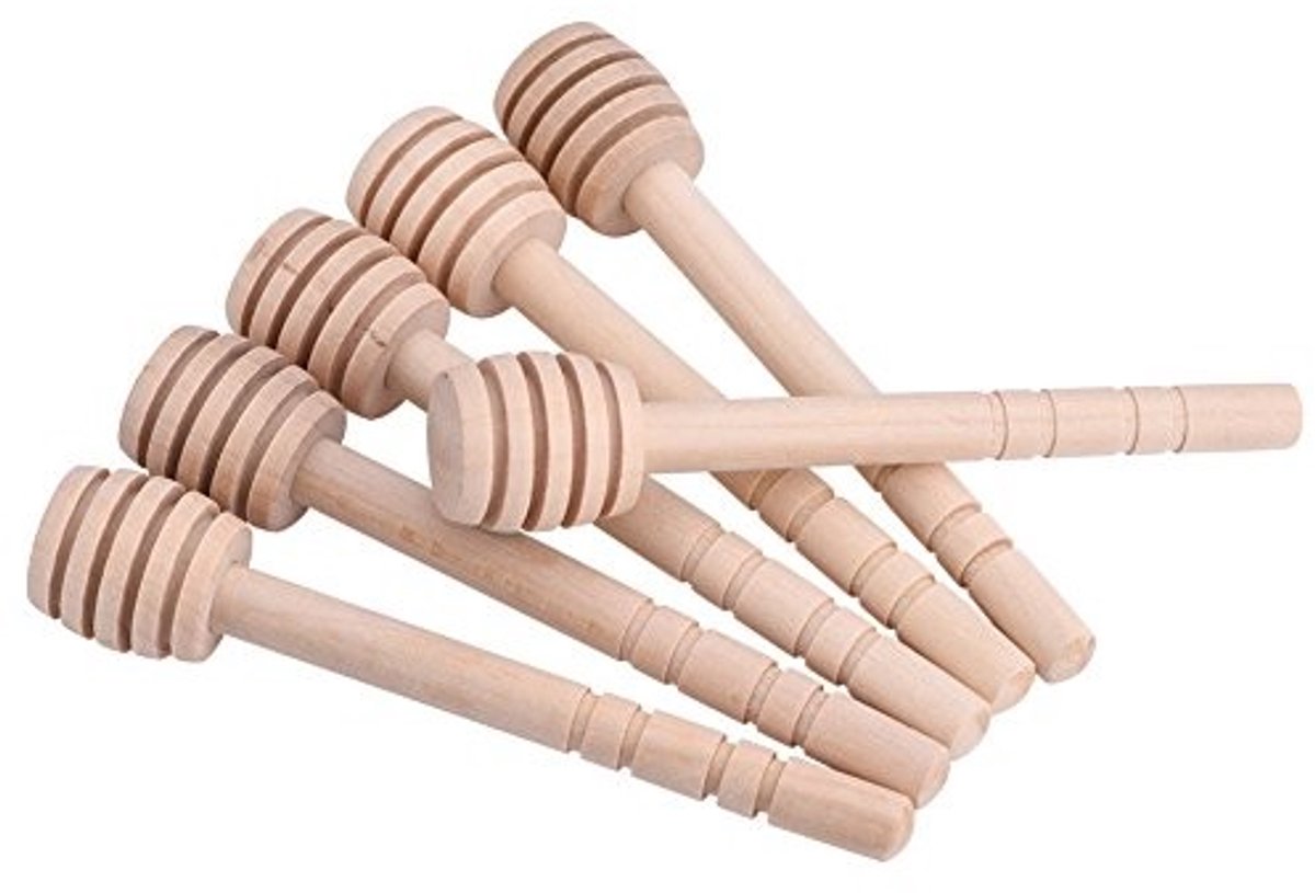 Shopcentral - Houten Mini Honing Dippers - 50 Stuks - Handig voor Honing - 10 cm - Duurzaam Houten Roerstaafjes - Perfect voor Bruiloften en Feesten