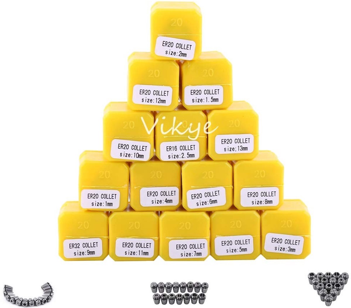 Shopcentral - 15pcs ER20 Precision Spring Collet Set - Hoogwaardige kwaliteit - 1-13mm - Voor Milling Lathe Tools - Perfect voor precis...