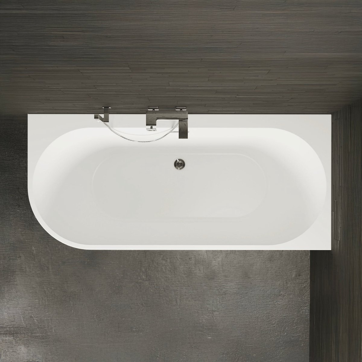 SPALINA - Vrijstaand bad - Capri 170 droite blanche, 170 x76 x58 cm, Wit