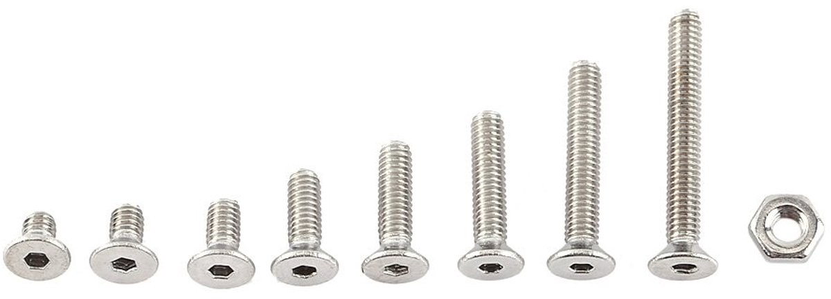 Store_9 - M2.5 Hex Bolts - Schroeven - Corrosiebestendig - Zilver - Assortiment van 300 Stuks - Geschikt voor Diverse Toepassingen - Type C