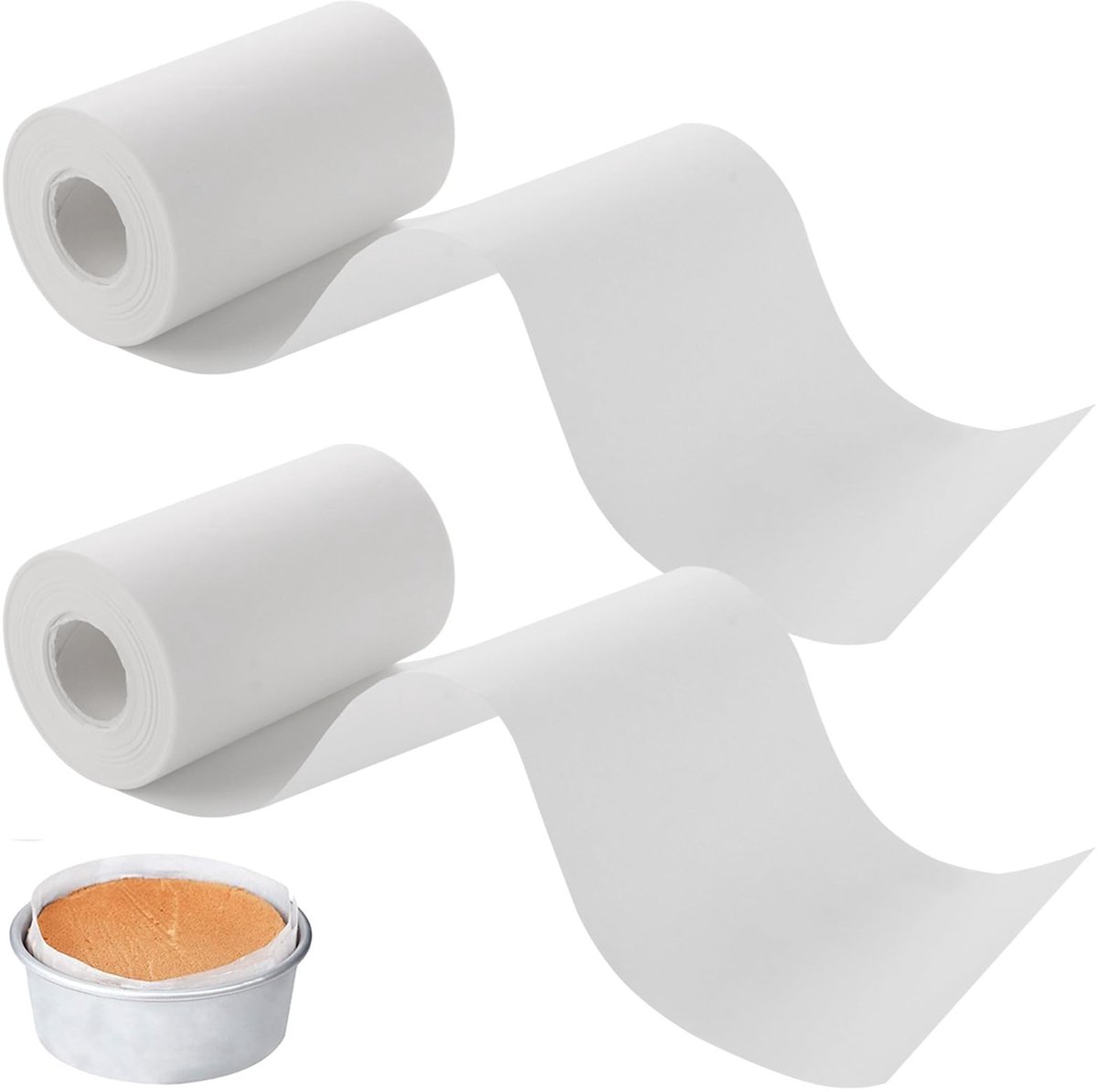 NTHProducts - Bakpapier - Herbruikbaar - 50m x 10cm - Oliebestendig - Geschikt voor bakken - Wit