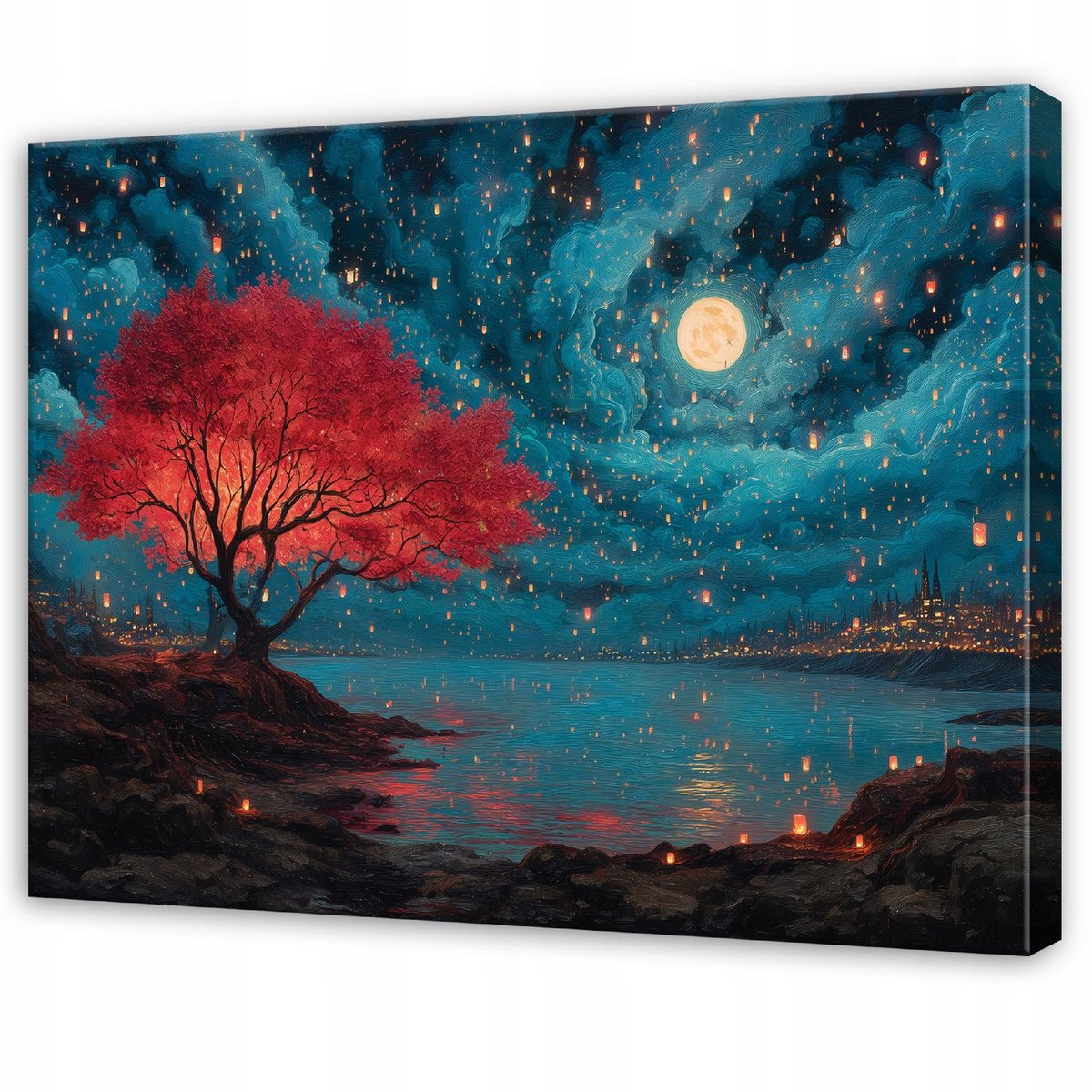 WALLARENA Schilderij op Canvas 40x30 cm - Schilderijen - Canvas schilderij - Landschap motif - Voor de slaapkamer van de salon - Op het doek Blauw