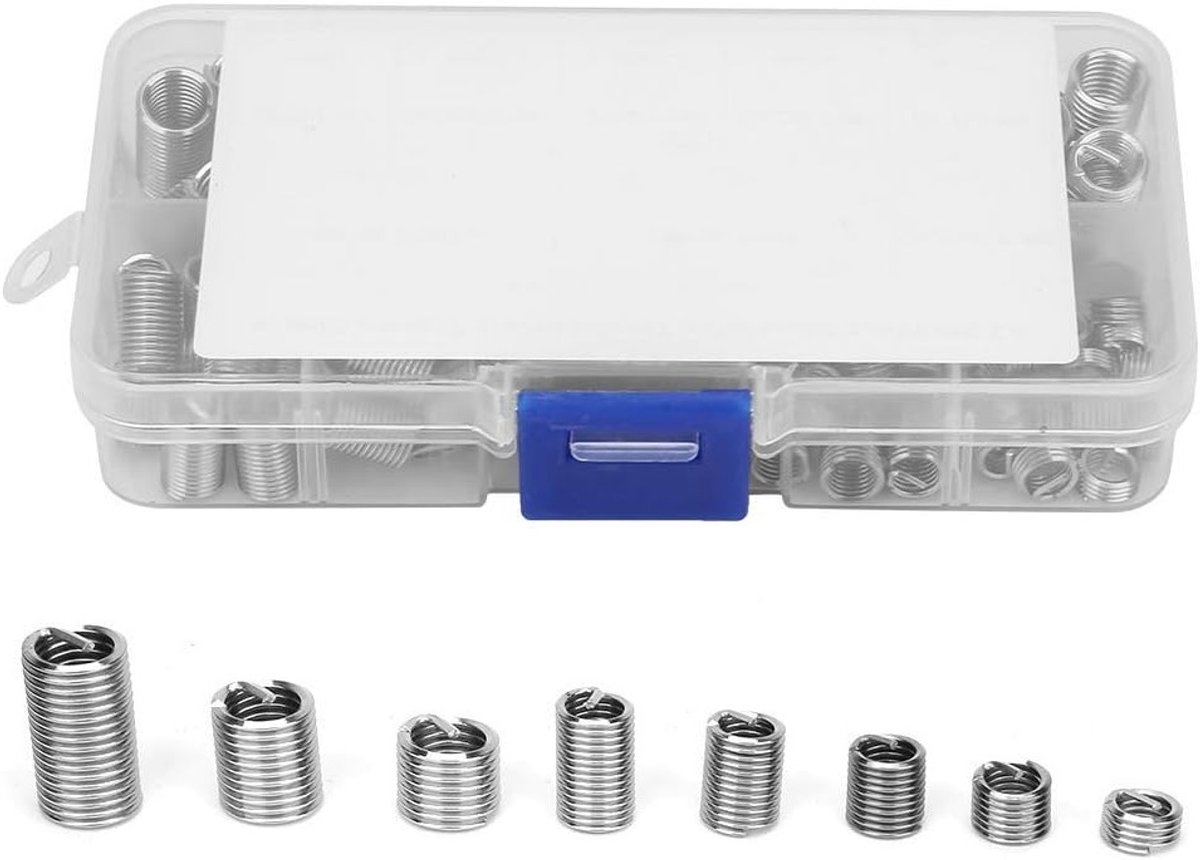 Schroefdraad Reparatie Set - Draad Hulzen - Schroefdraad Herstellen - Roestvrij Staal 304 - M6 M8 110 Stuks - Zilverkleurig
