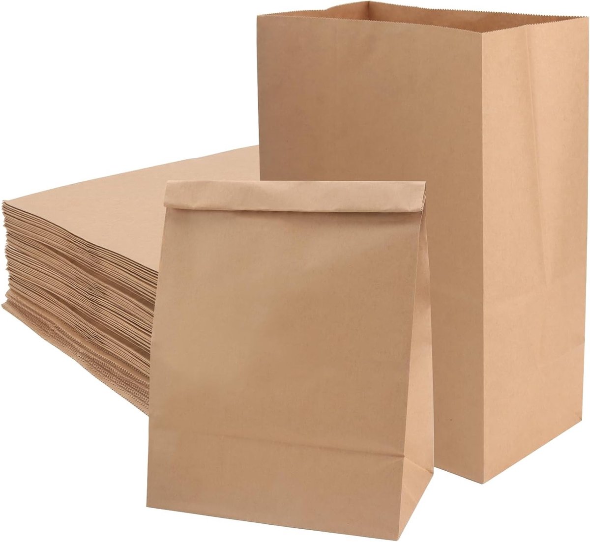 Grote Bruine Papieren Tassen 30 x 20 x 12.5cm - 100 Stuks voor Voedsel, Lunch en Feestjes - Ideaal voor Verjaardagen, Kerst en Evenementen