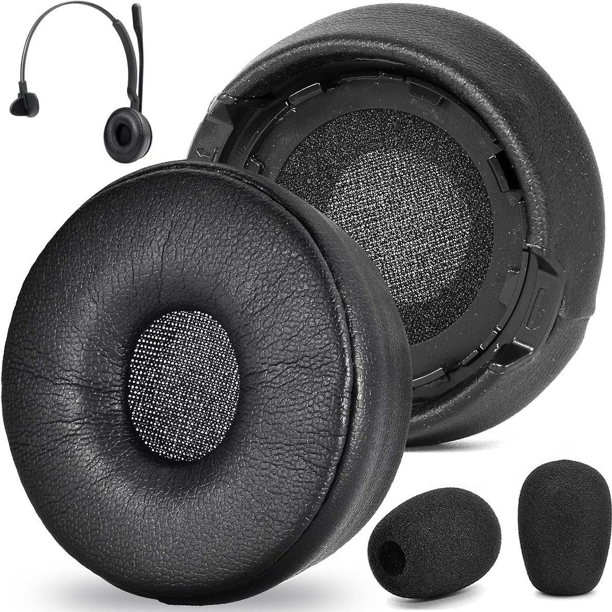 Mono Oorkussens en Microfoon Schuim Vervanging voor Jabra Engage 55/65/75 - Comfortabele en Duurzame Oorkussens voor Headsets, Perfecte Geluidskwaliteit en Geschikt voor Lange Draagtijd