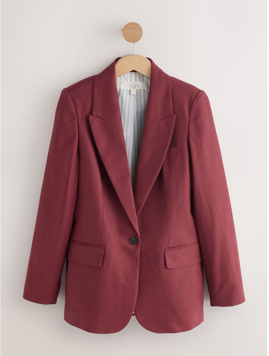 Next - Dames - Linnenrijke single-breasted blazer - Bruin