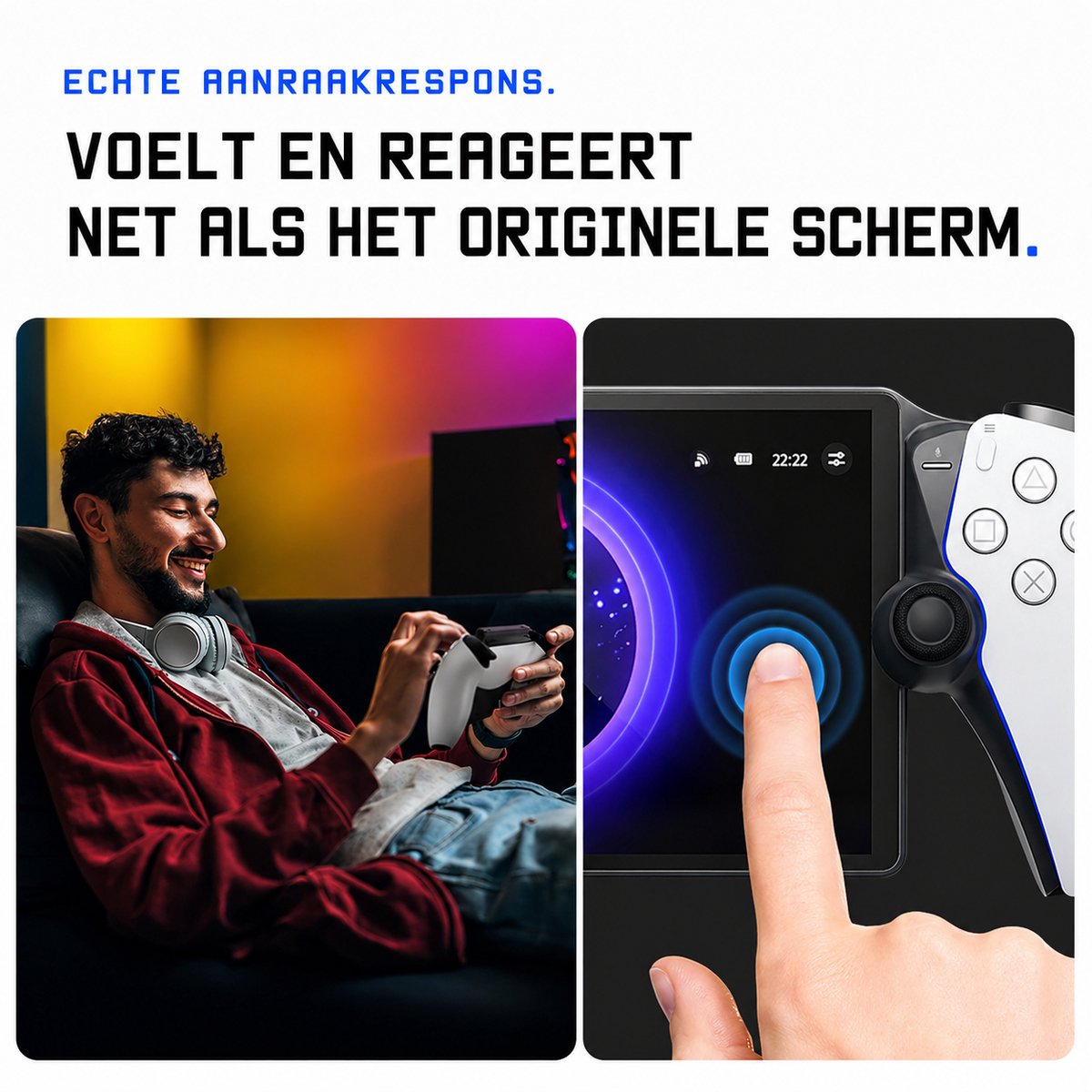 PlayCool Anti Blue Light Screen Protector Glas geschikt voor Playstation Portal Remote Player voor PS5®-console - Set van 2 stuks – foto 6