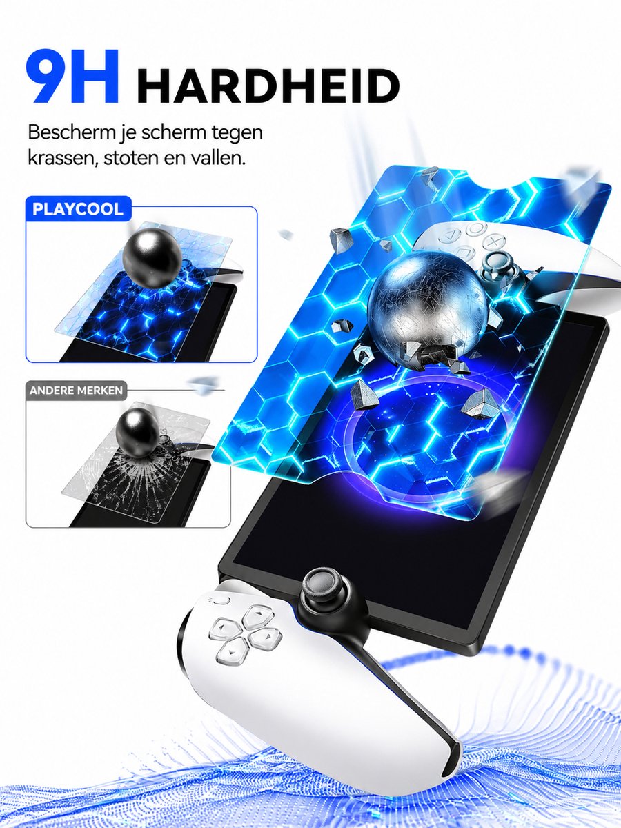 PlayCool Anti Blue Light Screen Protector Glas geschikt voor Playstation Portal Remote Player voor PS5®-console - Set van 2 stuks – foto 3
