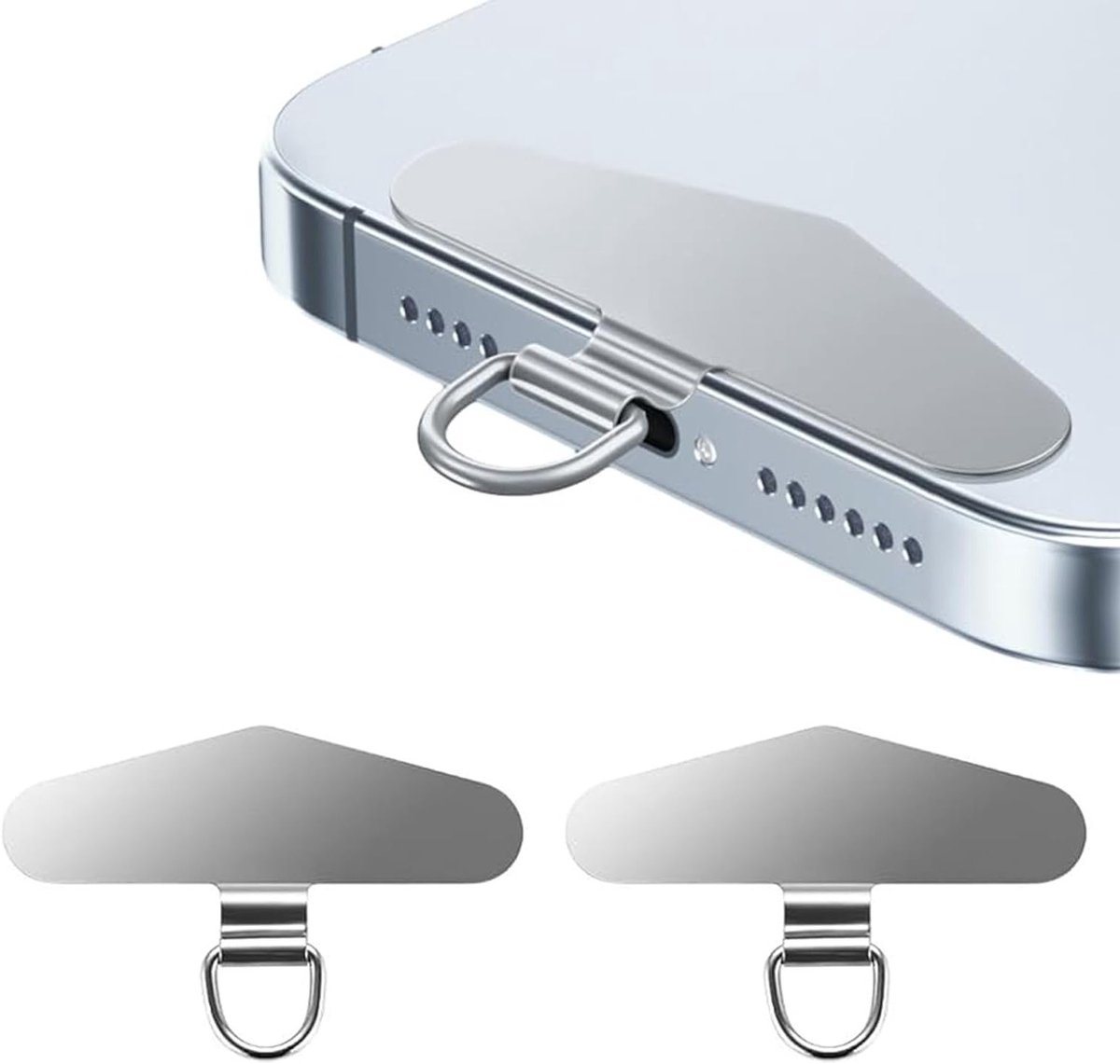 Multifunctionele Telefoon Lanyard Patches - 2 Stuks Universele Telefoonketting voor Smartphones, Stevige en Duurzame Oplossing voor Veilig Gebruik