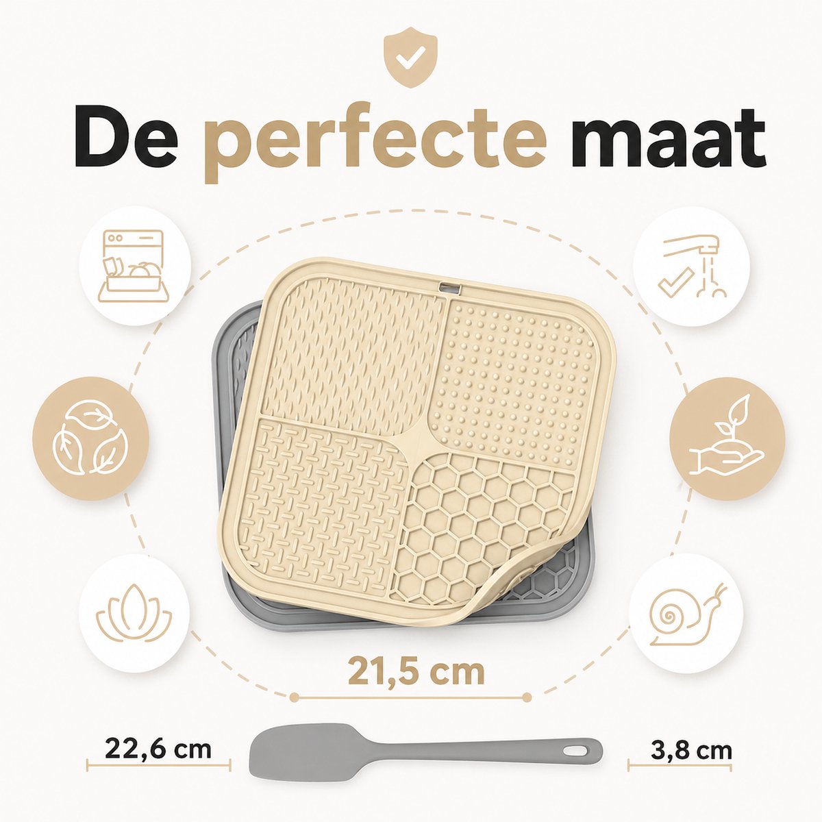 BOTC Likmat Hond met Silicone spatulas - Grijs /Beige thumbnail 3