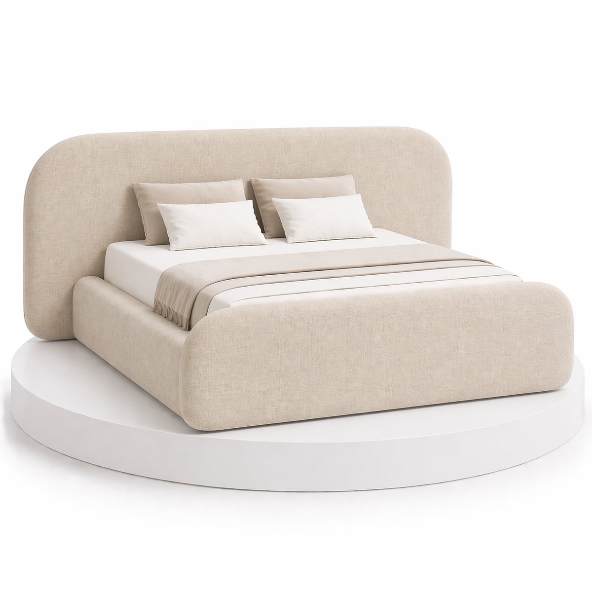 Japandi Bed Kanso - 160x210 Compleet - Boxspring met opbergruimte - Beige - BalBedden