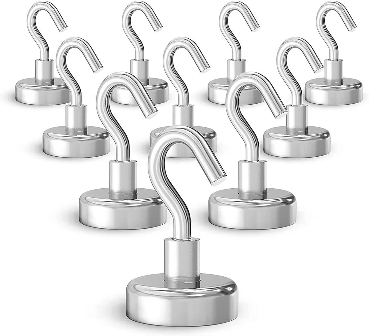 10 Sterke Magnetische Haken - 35lbs Zware Magnetische Haken voor Keuken, Kantoor en Camping