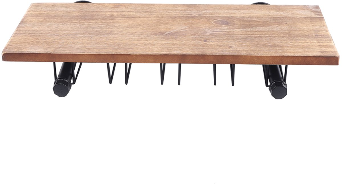 JAQZY Wijnrek - Wandplank - Geïntegreerde Glazenhouder - Tot 50 kg - 61 × 25 cm - Voor Wijnflessen, Glazen & Decoratieve Accessoires