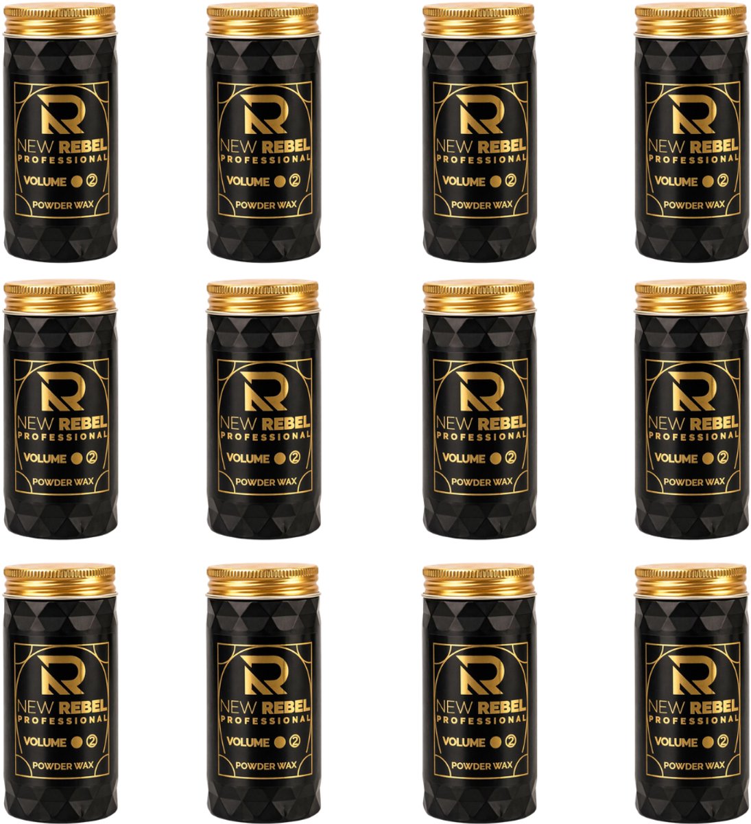 New Rebel Professional Powder Wax (set van 12 stuks) Volume 2 – Haar Styling Poeder – Matte Finish – Extra Volume & Textuur – 240g