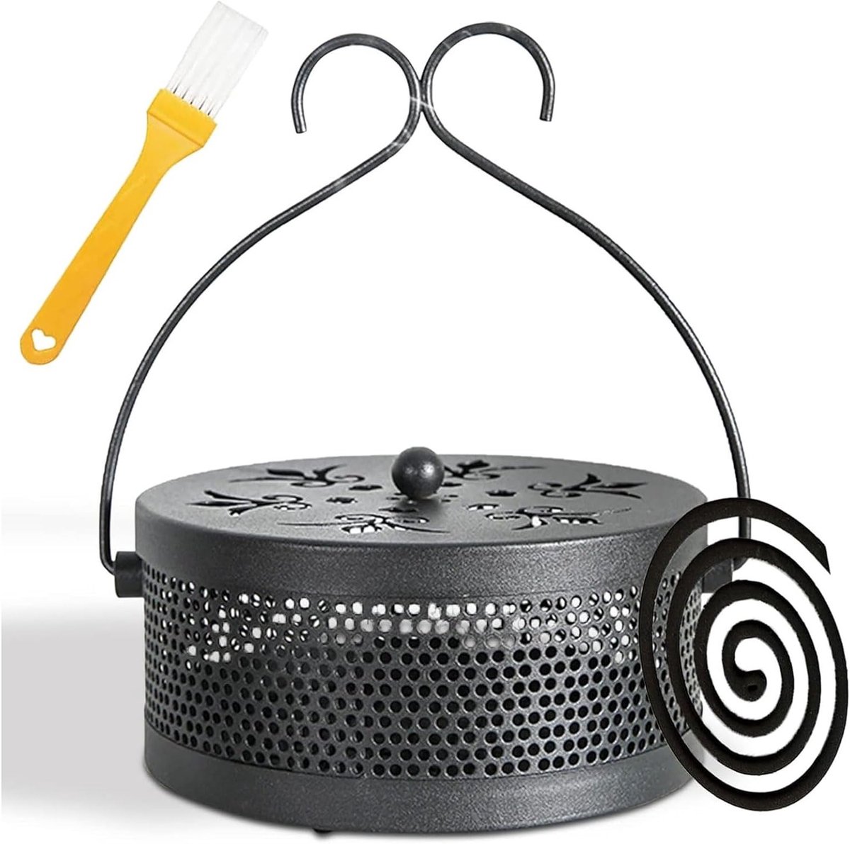 Mosquito Coil Holder met Handvat, Ideaal voor Binnen en Buiten, Perfect voor Camping en Tuingebruik