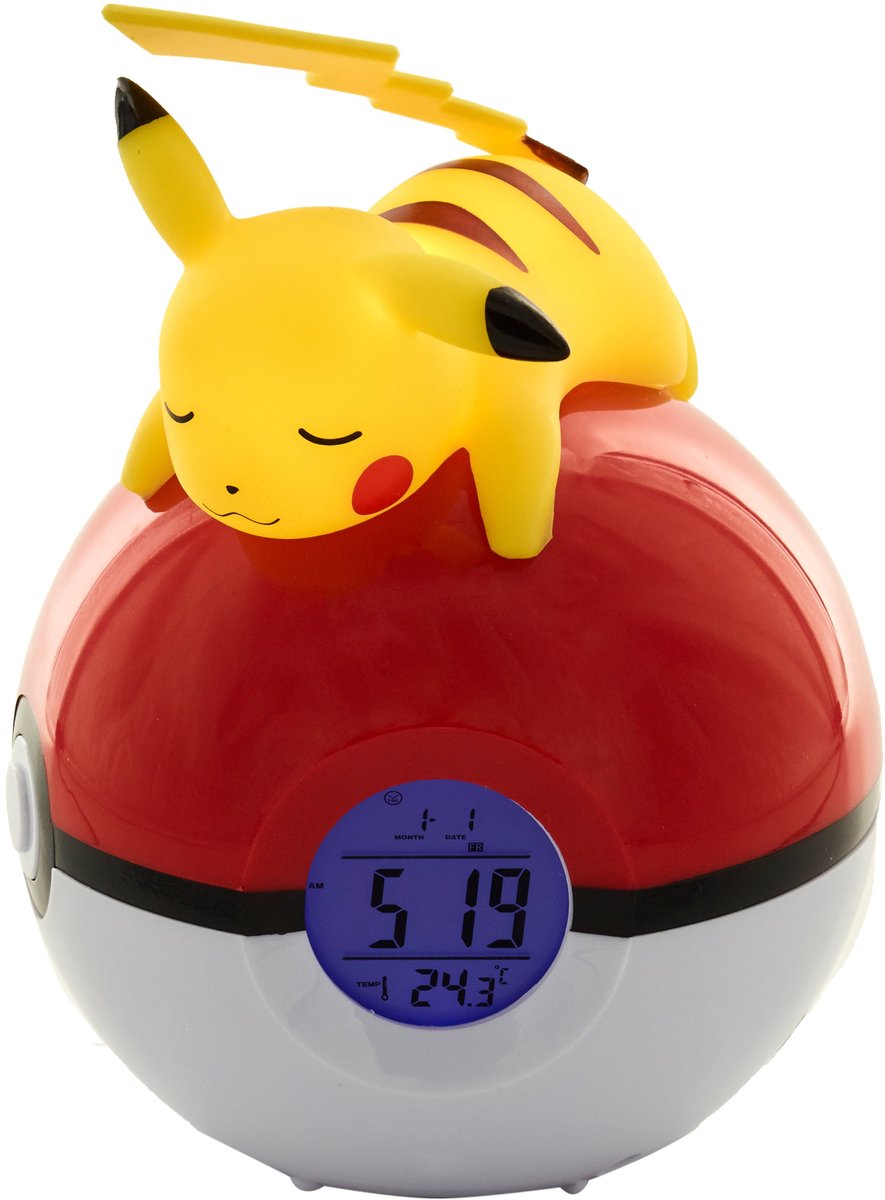 Teknofun Pokémon - Pokéball & Pikachu Wekkerradio