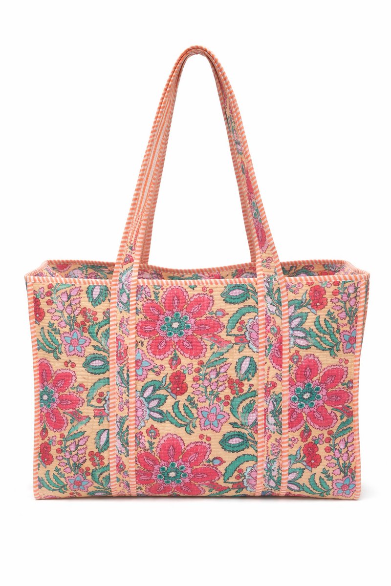 HS Shopper - Pink Flower - Stijlvolle Dames Accessoire - Ruime Indeling