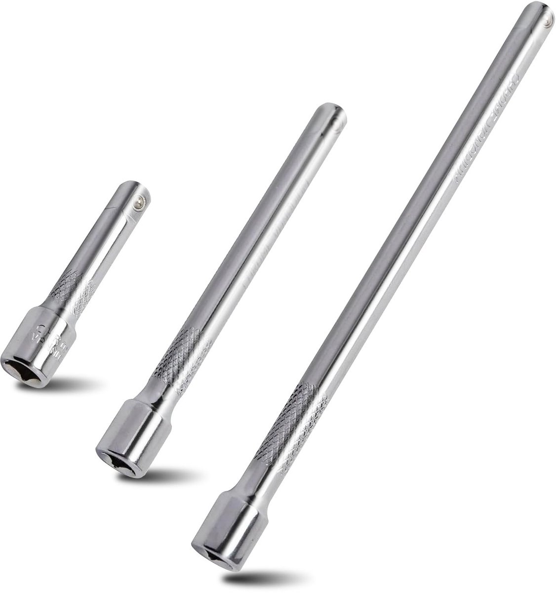 Seb2 - 3/8 Extension - Socket Set - Chrome Vanadium - 3-delige set - Verlenging voor Sleutel - Geschikt voor Impact Wrench - 75 150 250 mm