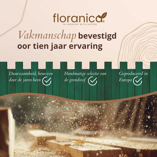 Floranica Borderrand Gazonrand 20 x 100 cm Groen Perkrand Bloembedrand hout geïmpregneerd Palissade Rolboord
