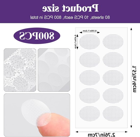 Oorlelsteun Patches voor Hangoorlobjes - 800 Stuks Transparante en Waterdichte Oorlelstickers voor Zware Oorbellen en Oorlelversteviging — afbeelding 5