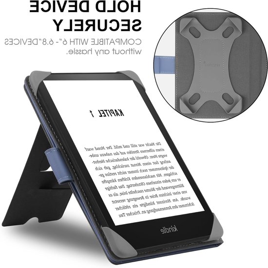 Universele Hoes voor 6-16,8 inch E-Readers zoals Kobo, PocketBook en Sony - Leren Standcase in Paars, Ideaal voor Kindle Paperwhite en Kobo Clara HD van Universele — afbeelding 3