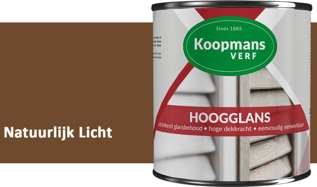 Koopmans Hoogglans Lakverf Binnen & Buiten – Voor Hout en Metaal – Krasvast – Hoge Dekkracht – Kozijnen, Deuren & Meubels – Natuurlijk Licht – 750 ml