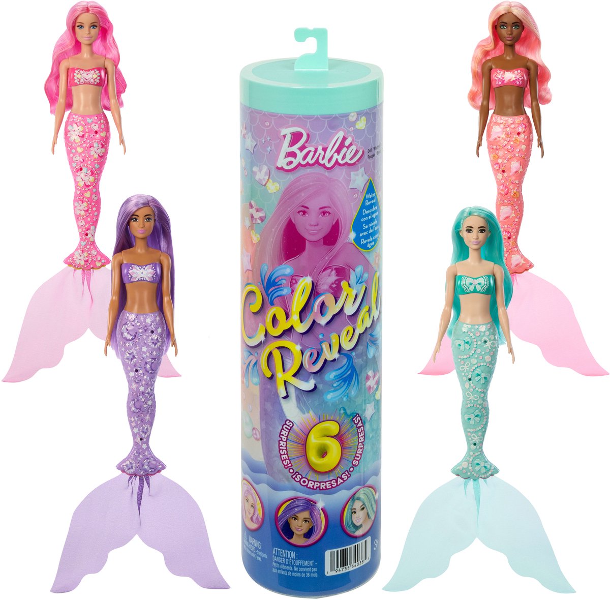 Barbie Color Reveal Zeemeerminserie - Pop en Accessoires met 6 Verrassingen — afbeelding 10