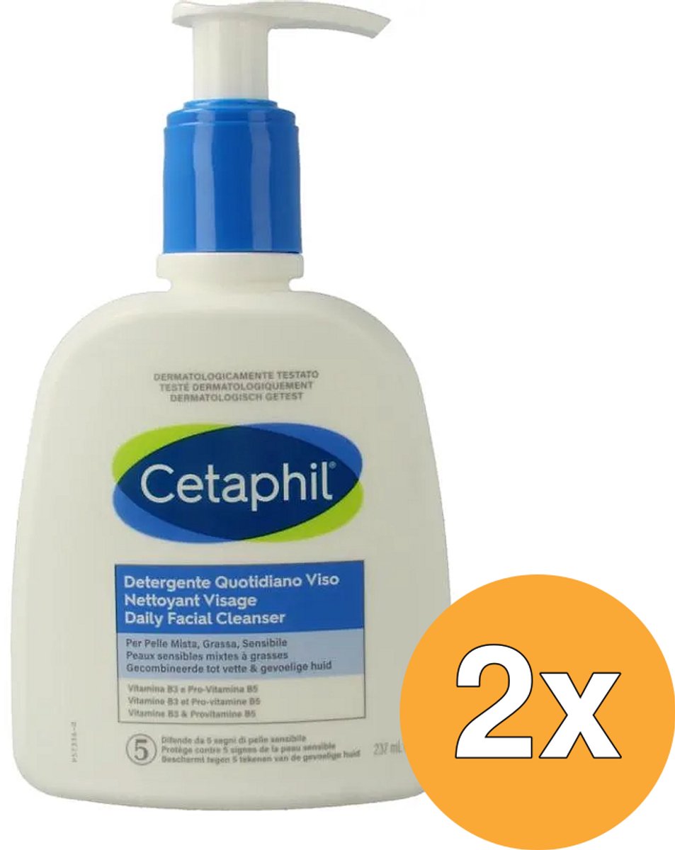 Cetaphil Daily Facial Cleanser - 2 x 237 ml - Voordeelpakket