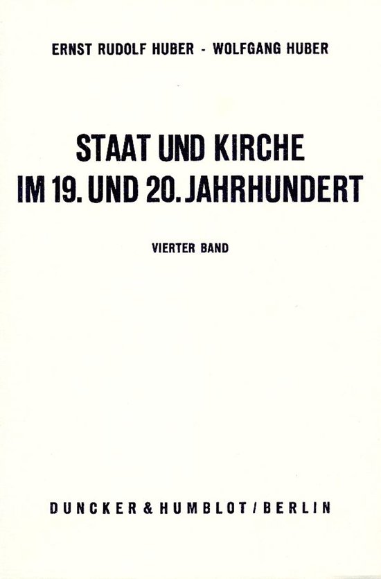Staat und Kirche im 19. und 20. Jahrhundert IV - cover