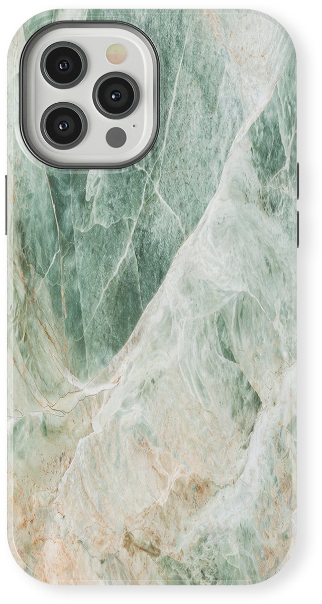 DripCase Hoesje geschikt voor iPhone 12 Pro Max Marmer | Marble Moods | Magnetisch Opladen | 2-in-1 Ontwerp | Luxe Marmeren Case geschikt voor iPhone 12 Pro Max Seafoam Marble