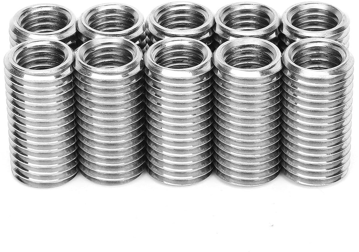 Stainless Steel Insert Nut en Bushing Set voor M12 en M16 Draadreparatie - 10 Stuks, Duurzaam en Betrouwbaar voor Diverse Toepassingen