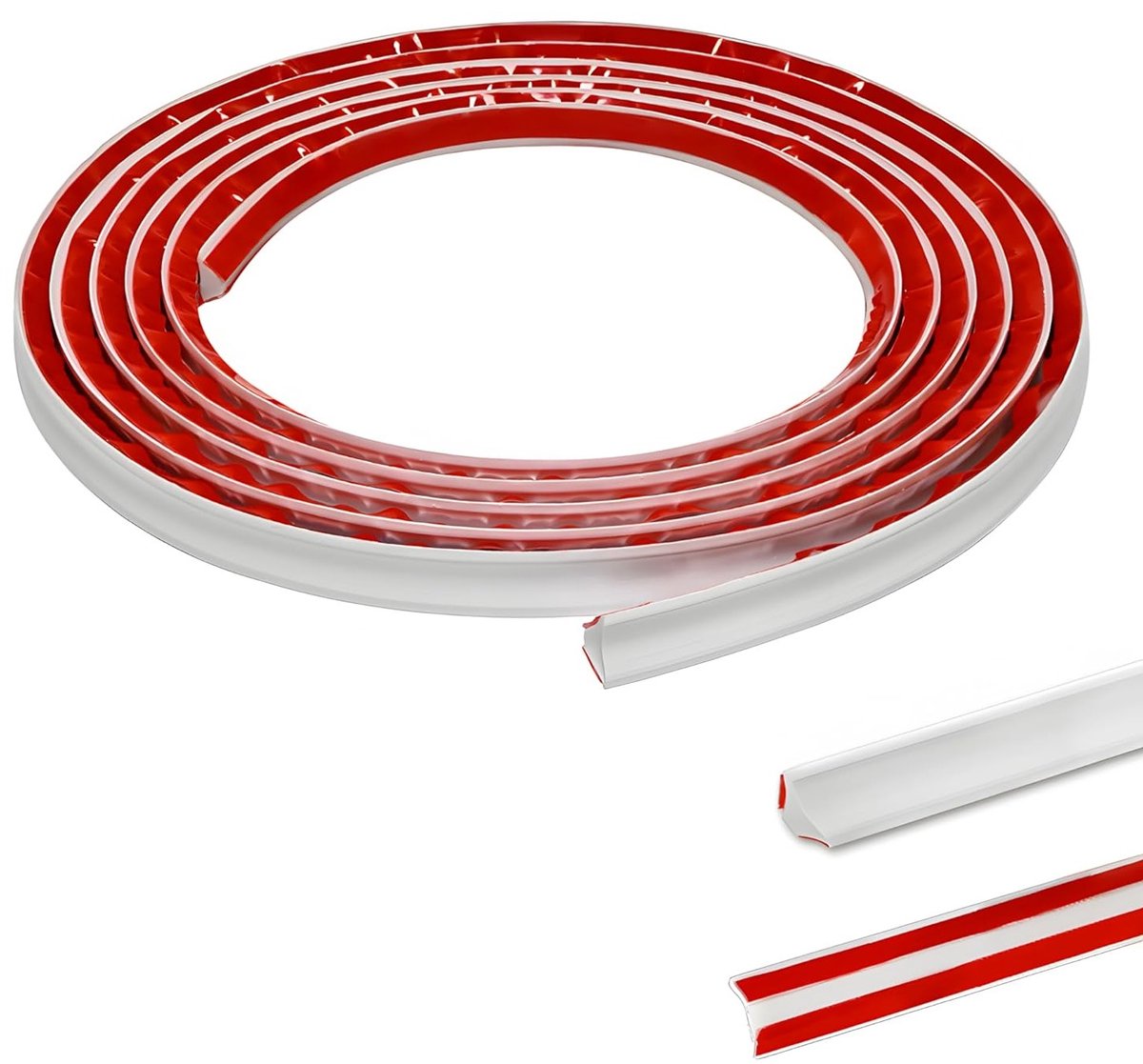Flexibele PVC Hoekstrip voor Wand, Plafond en Vloer - Zelfklevende Laminaat Beugel, Caulk Moulding en Plinten (5M, 12mm x 6mm)